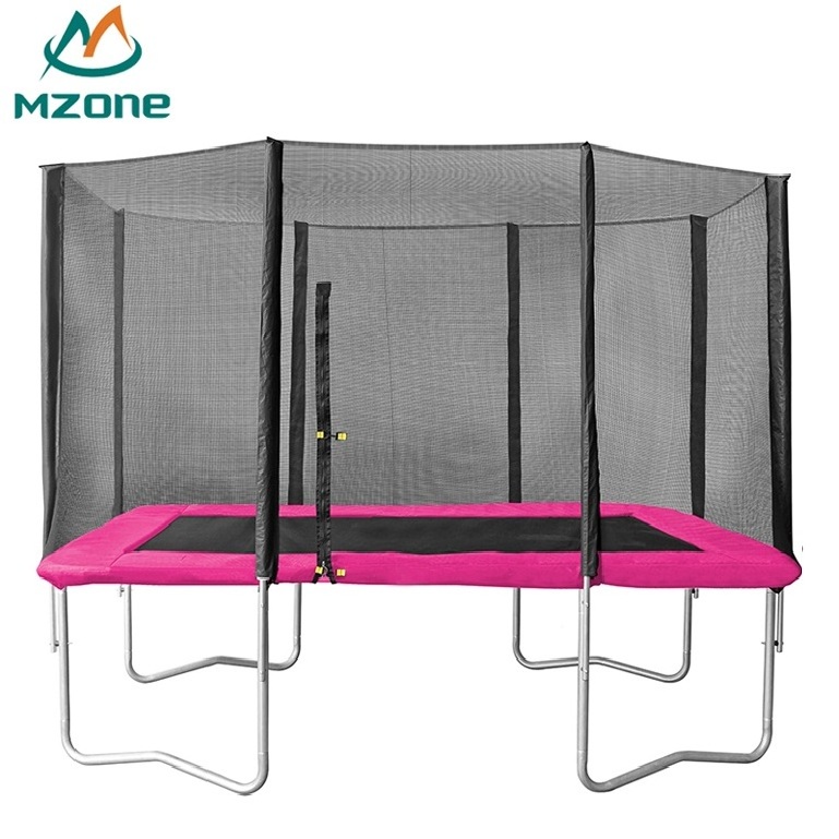 Mzone 8x12ft cheap rectangle trampoline with enclosure