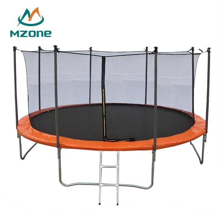 Mzone 6ft 7ft 8ft 10ft 12ft 14ft 15ft 16ft adult big spring folding jumping outdoor trampoline with enclosure