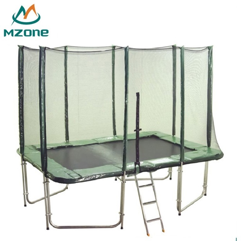 Mzone 8x12ft cheap rectangle trampoline with enclosure