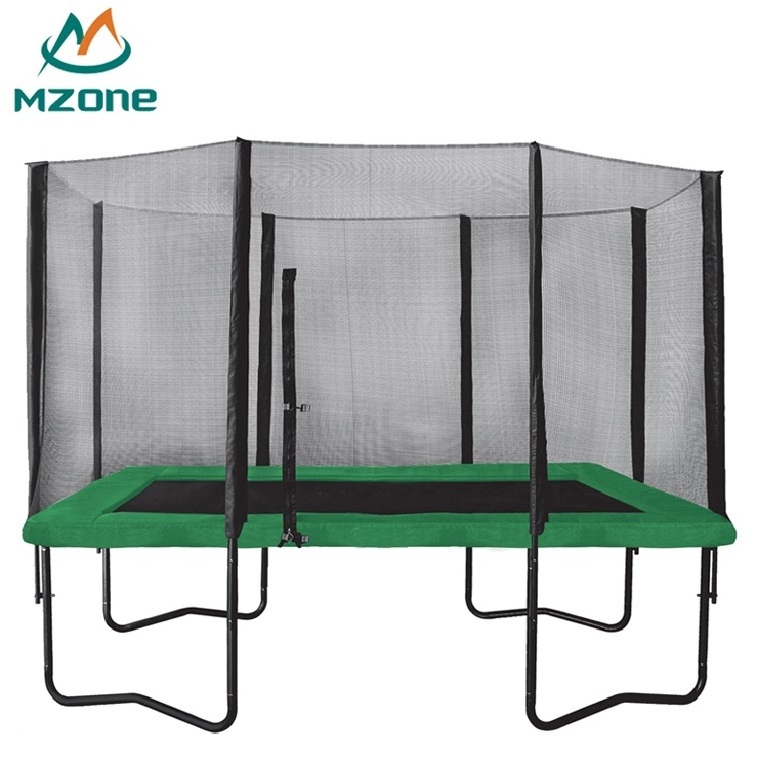 Mzone 8x12ft cheap rectangle trampoline with enclosure