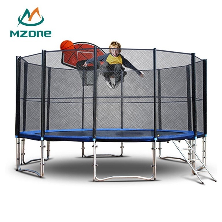 Mzone factory direct 12 feet 366 cm wholesale professional basketball outdoor trampoline with net