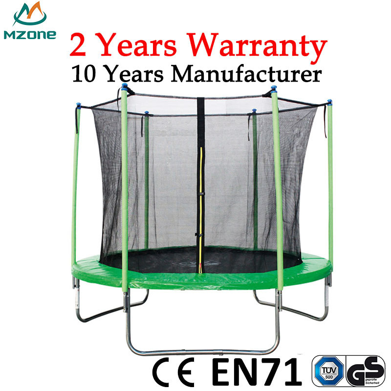 Mzone 6ft 7ft 8ft 10ft 12ft 14ft 15ft 16ft adult big spring folding jumping outdoor trampoline with enclosure