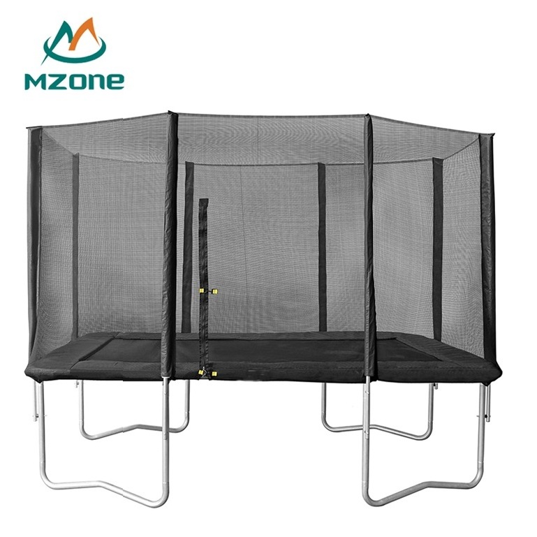 Mzone 8x12ft cheap rectangle trampoline with enclosure