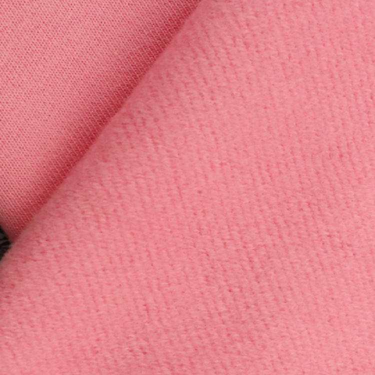 Heavy Brushed 75 Polyester 25 Cotton Solids 220gsm Knitted Fleece French Terry Fabric For Winter Sweatshirts