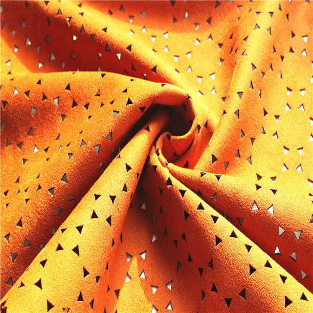 New garment home textile knitting faux perforated suede fabric designs