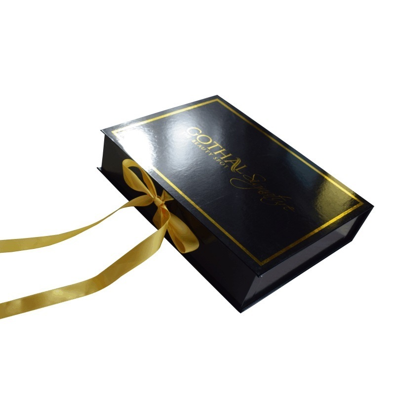 Luxury Hair Bundles Packaging Boxes Extension Bags With Satin Human Weave Hair Gift Storage Box With Ribbon Closure For Wig