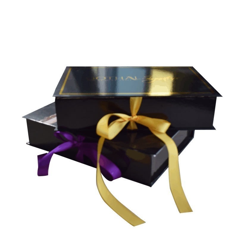 Luxury Hair Bundles Packaging Boxes Extension Bags With Satin Human Weave Hair Gift Storage Box With Ribbon Closure For Wig