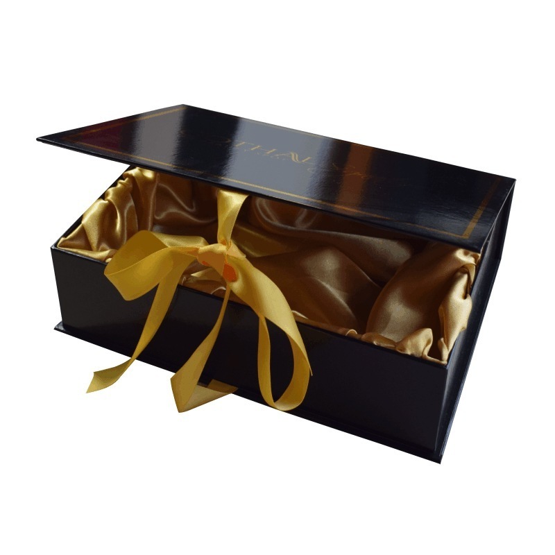 Luxury Hair Bundles Packaging Boxes Extension Bags With Satin Human Weave Hair Gift Storage Box With Ribbon Closure For Wig