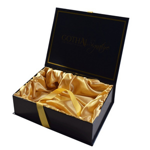 Luxury Hair Bundles Packaging Boxes Extension Bags With Satin Human Weave Hair Gift Storage Box With Ribbon Closure For Wig