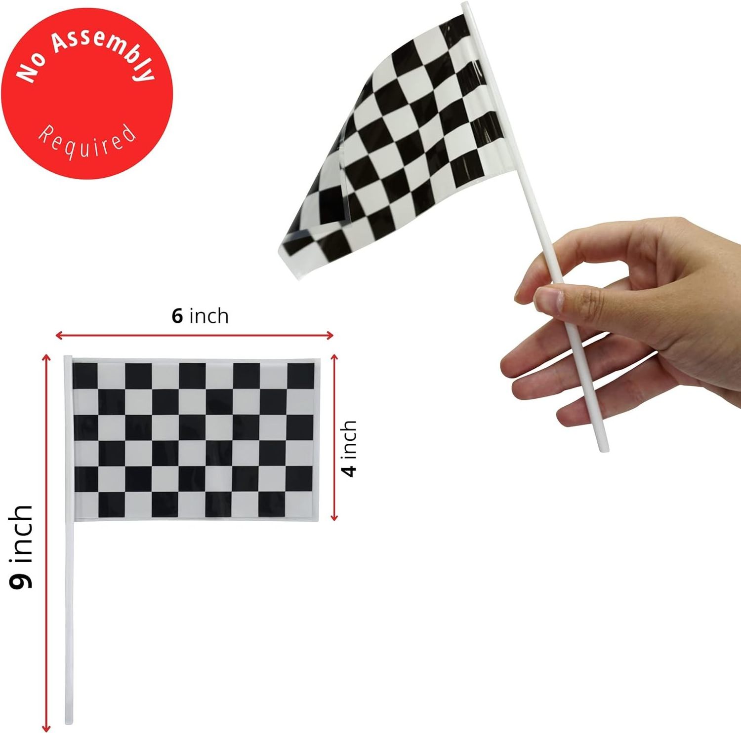 12 Race Car Popcorn Treat Boxes with 12 Checkered Flags Black and White Racing Flag For Race Car Birthday Party Supplies