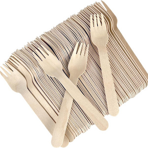 100 Pack Disposable Forks 6.3" Pure Natural Bamboo Forks Biodegradable Wooden Forks For Daily Use Travel Picnic Camping Wedding