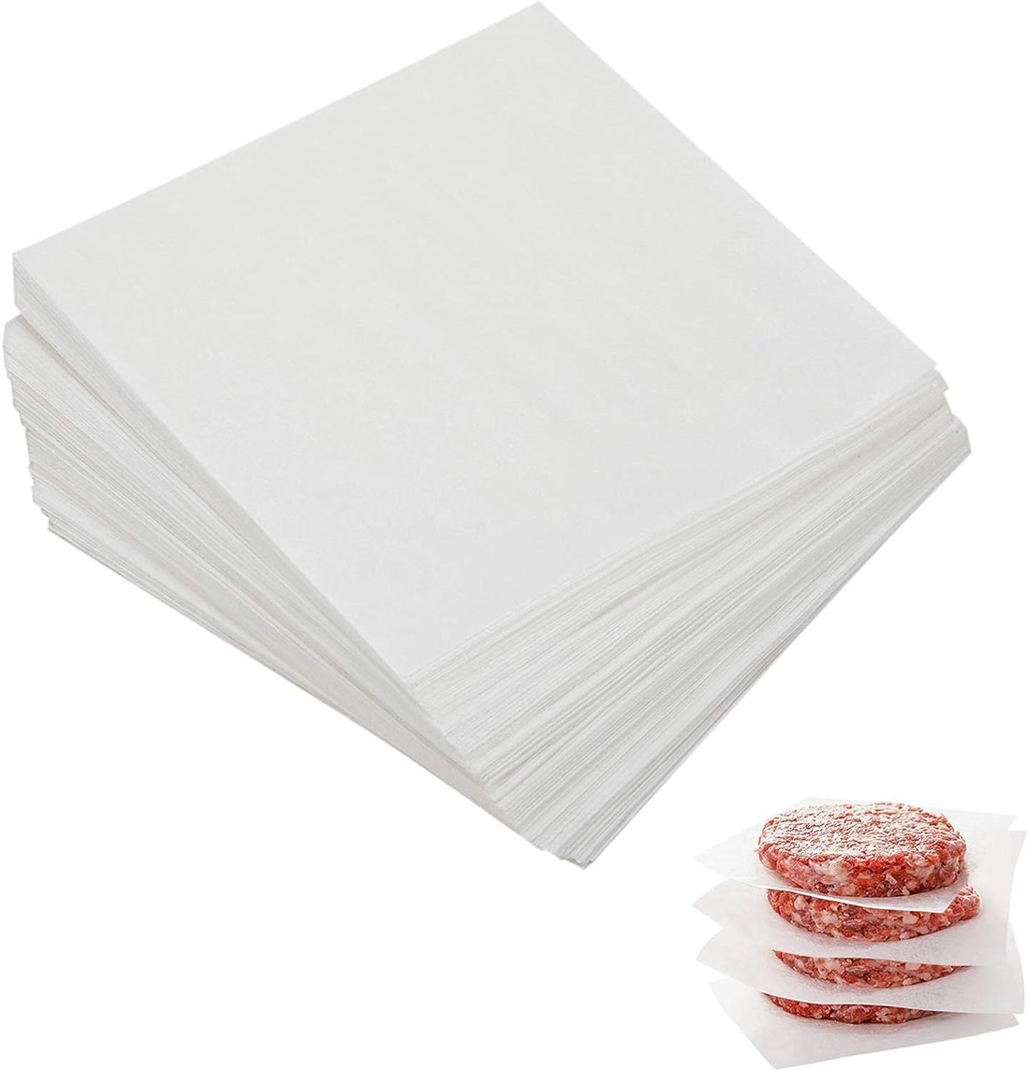 Parchment Paper Squares Small Hamburger Patty Paper Nonstick Precut Square Baking Parchment for Separating Small Burger Wrapper