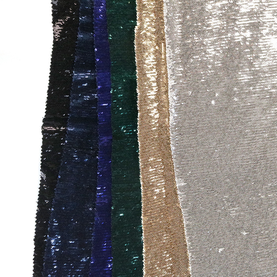 Gorgeous Tone to Tone Full Width 3mm Flat Sequin Embroidery Rayon Jersey for Party Dress