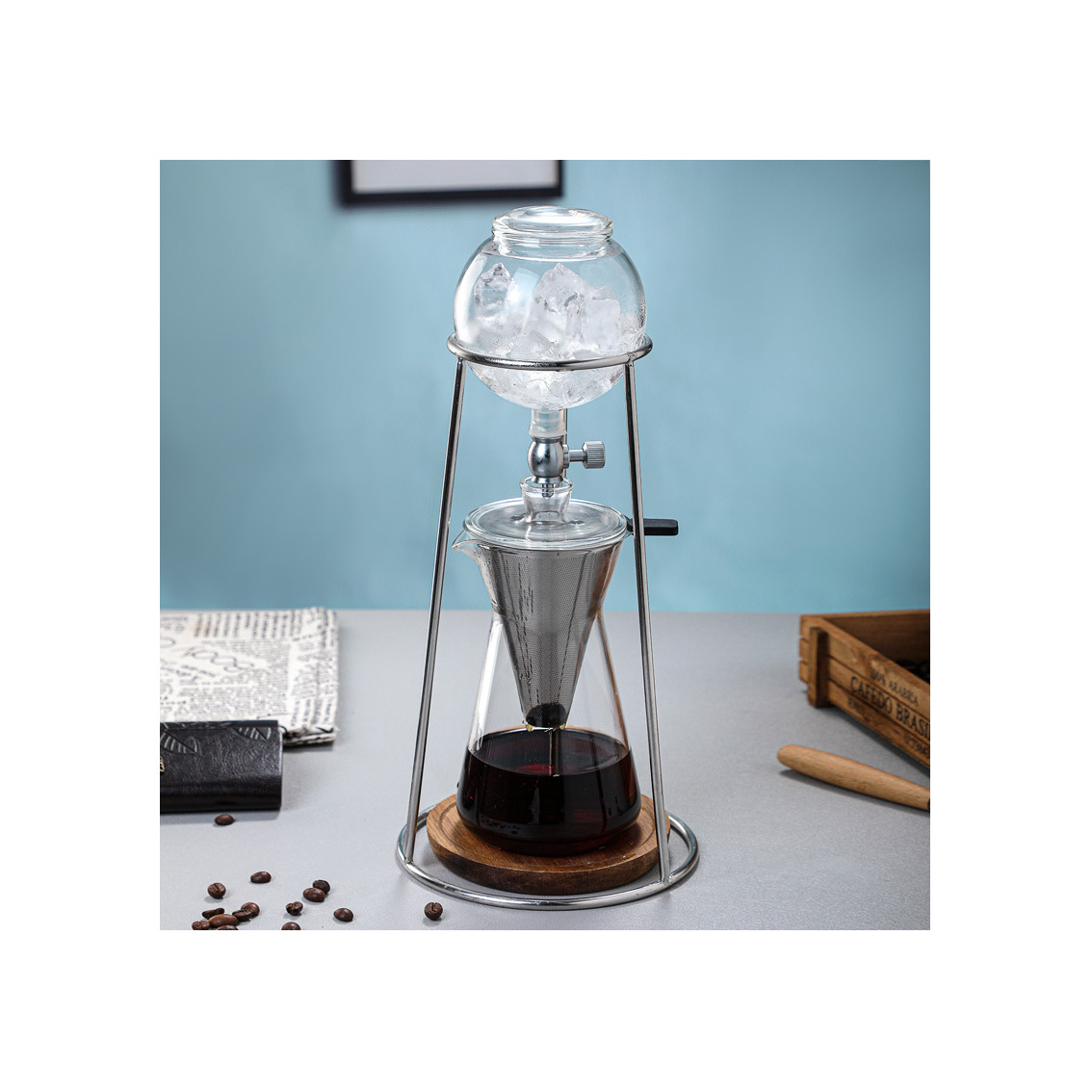 Factory Wholesale coffee cup making machine k cup coffee maker Glass Cold Brew Ice Drip Coffee Maker Set