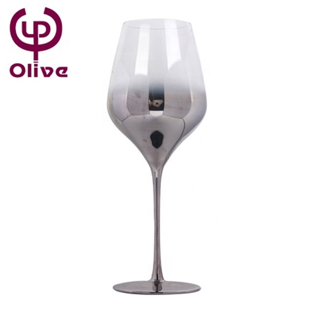 Gift gold and silver plated red wine glass high-grade light luxury crystal champagne glass Europe style Goblet