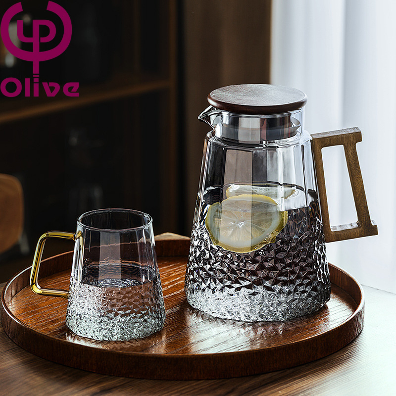 Japanese glass hotel kettle household high-looking cool glass kettle water cup set car kettle