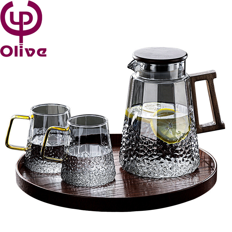 Japanese glass hotel kettle household high-looking cool glass kettle water cup set car kettle