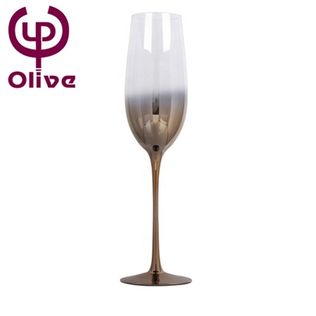 Gift gold and silver plated red wine glass high-grade light luxury crystal champagne glass Europe style Goblet