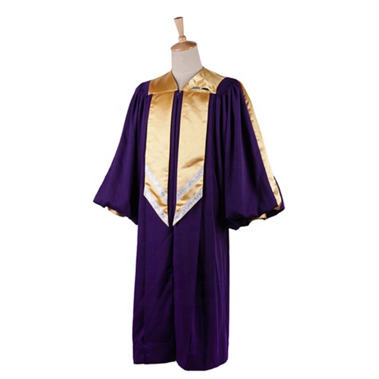 wholesale hotsale high quality maroon clergy robes /choir robe/ church gown