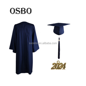 2024  Wholesale  Navy Blue University bachelor gown academic graduation gown and cap