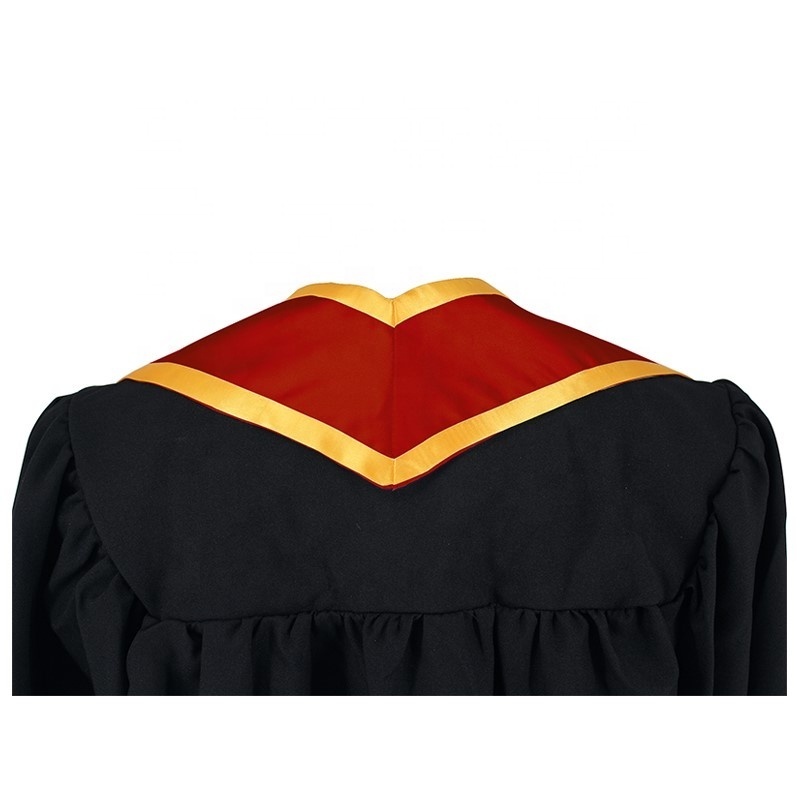 Wholesale High Quality Gold With Red  Graduation Trim Stole  and graduation  Sash  for university