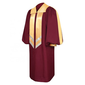 wholesale hotsale high quality maroon clergy robes /choir robe/ church gown