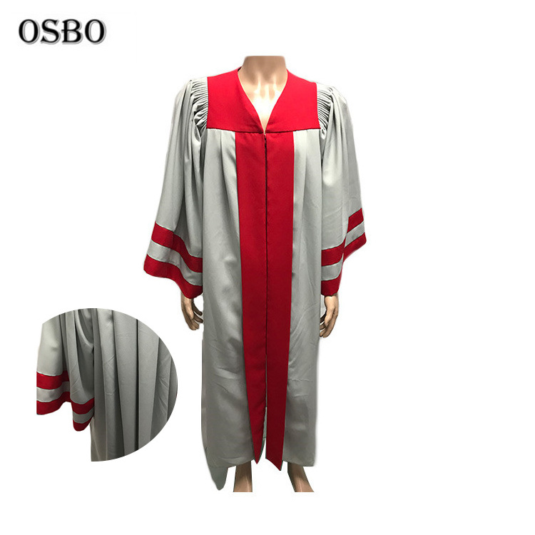 High Quality Red Embroidery White Custom Church Clergy Choir Robes