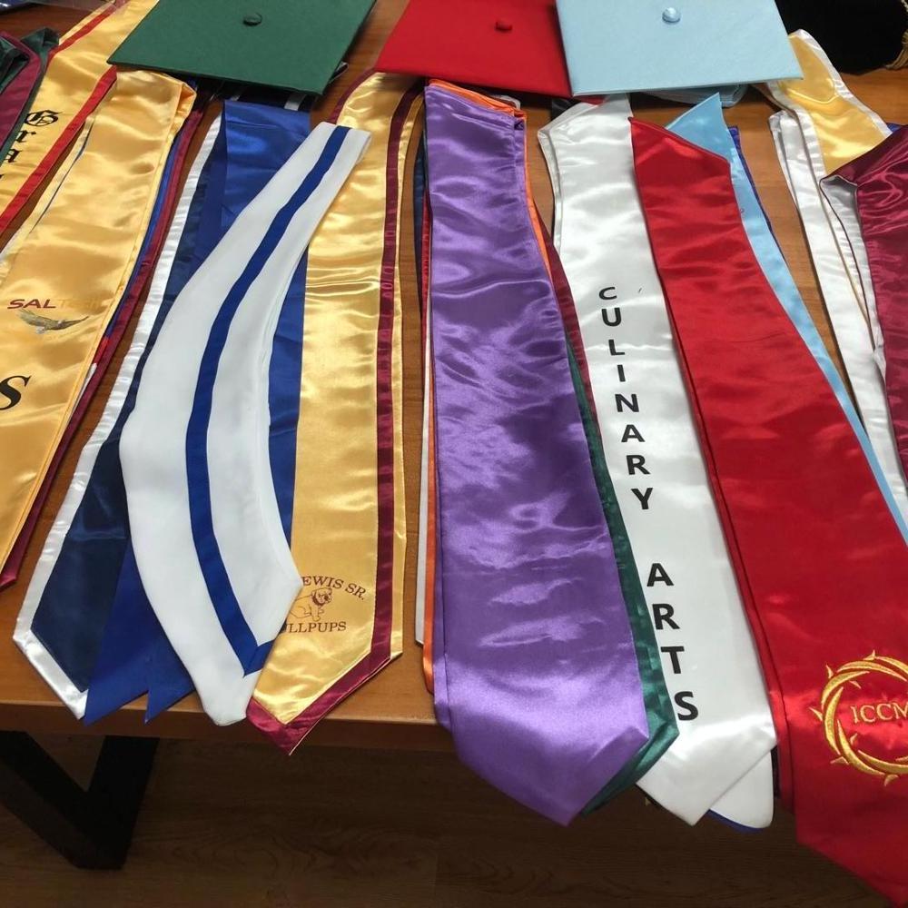 2021  HotSell custom  cheap embroidery  imprint   Graduation Stole sash