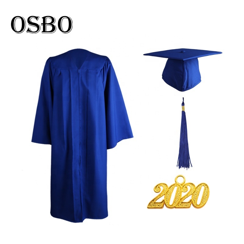 2022 hote Whosale  cheap black  adult academic  college   matte graduation cap gown for university