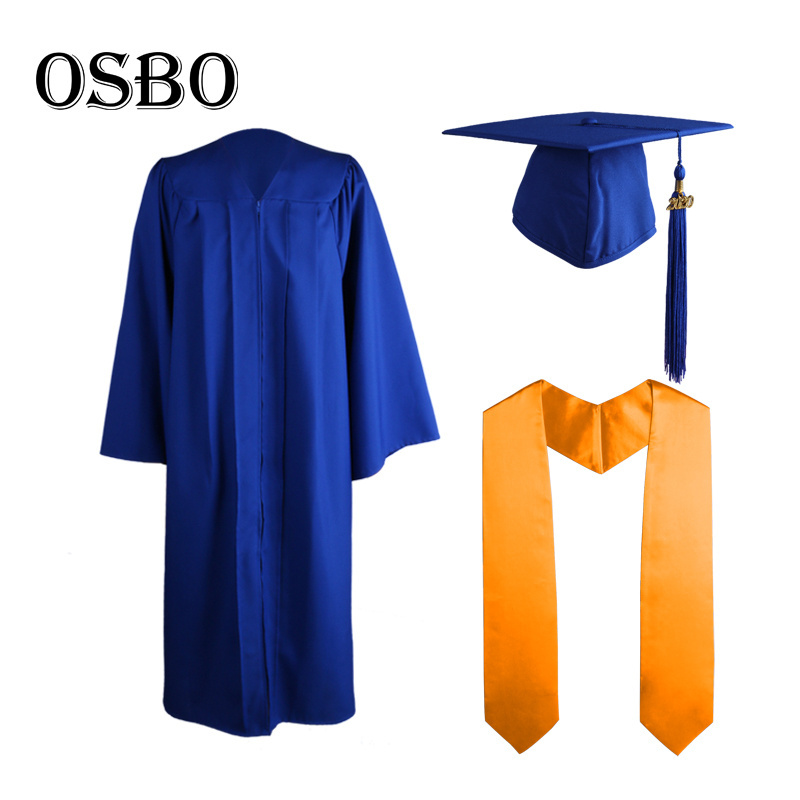 2021  Colorful  Wholesale Cheap Unisex  University Academic college graduation robe &cap  with  colorful stole