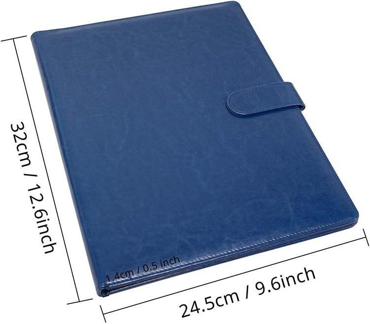 Wholesale office Mens A4 PU leather portfolio File Folder handbag, Document folder  ,business folder Navy Blue