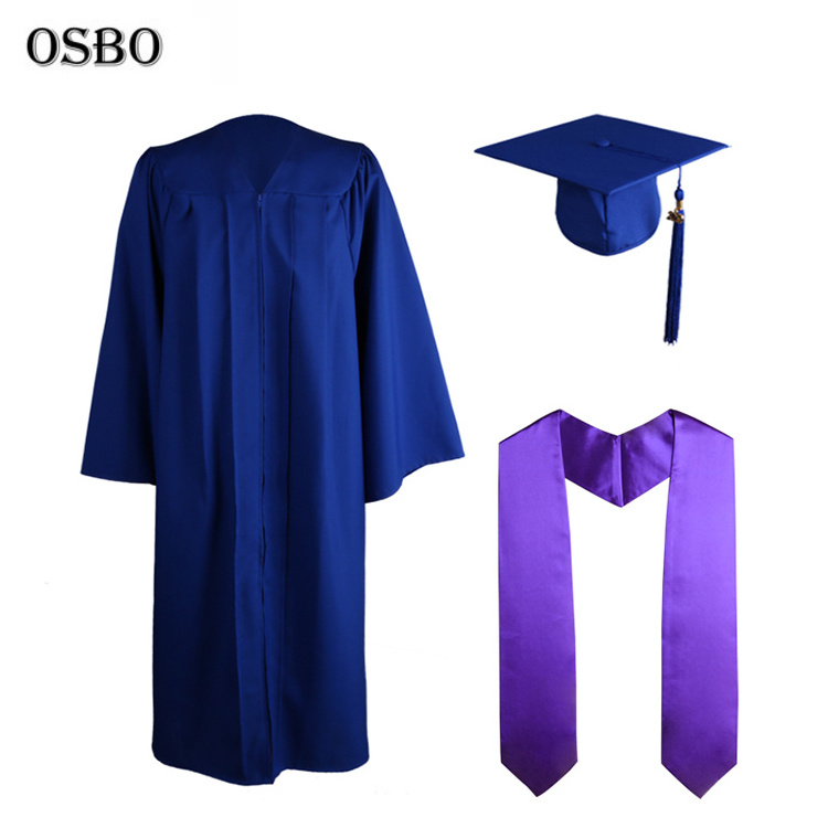 OEM Produce Royal Blue School Uniform /Academic Gown/ Graduation Gown / Robe