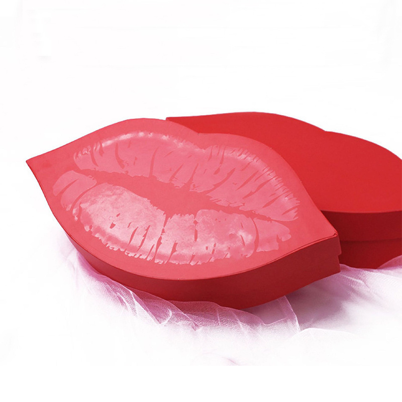 Custom Luxury Special perfume lipstick eye cream sample Lip Shaped paper packaging Box