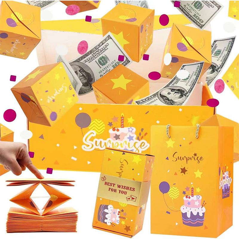 Custom Logo Explosive Design Pop Up Gift Box  Pop Up Explosion Confetti Confetti Birthday Bomb Surprise Gift Box