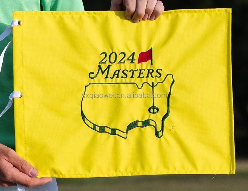 Custom Made 2024 Masters tournament Golf Flag all kinds of  embroidery golf hole flags PGA flag