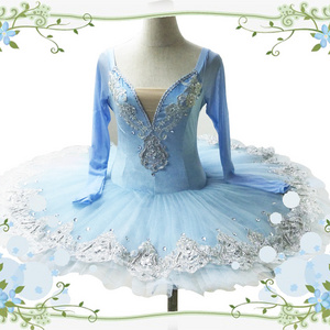 New Light blue velvet leotard design Professional ballet stage dance costumes ballet tutu skirt for Adults or chinder  .New--43