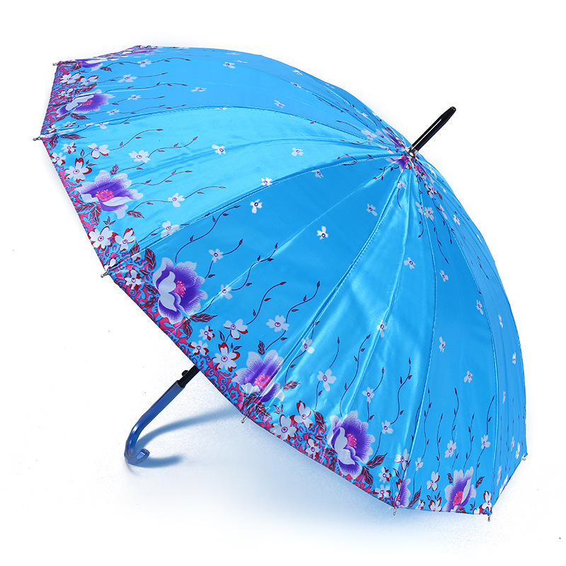 CHUVABAND 12K Flowers Large Umbrella Fiberglass Golf Umbrella  Windproof Waterproof Automatic Curved Handle Umbrellas QY210004