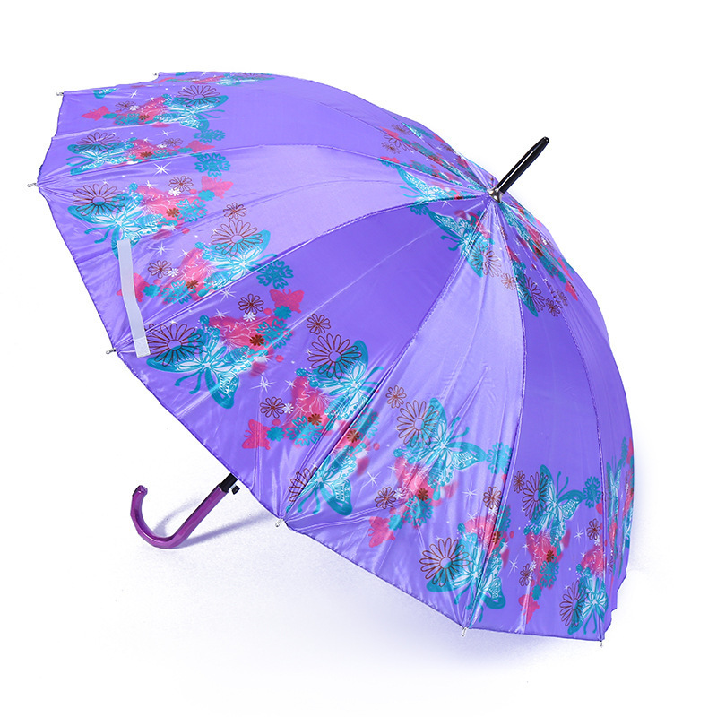 CHUVABAND 12K Flowers Large Umbrella Fiberglass Golf Umbrella  Windproof Waterproof Automatic Curved Handle Umbrellas QY210004