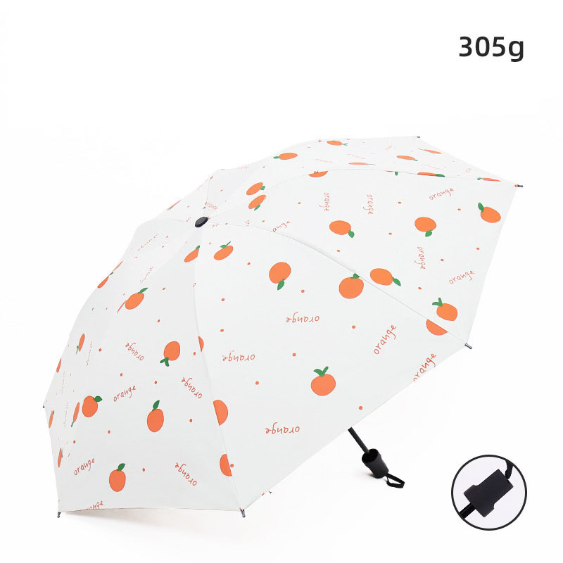 CHUVABAND Fashion Fruit Orange Umbrellas Rain uv 3 Fold Manual Umbrella For Women Windproof Orange Pattern Umbrellas YS210003