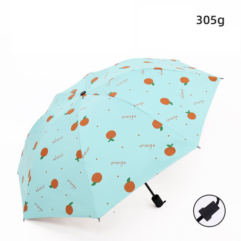 CHUVABAND Fashion Fruit Orange Umbrellas Rain uv 3 Fold Manual Umbrella For Women Windproof Orange Pattern Umbrellas YS210003