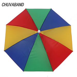 CHUVABAND Outdoor Umbrella Hat Novelty Foldable Sun&Rainy Day Hands Free Folding&Waterproof Multicolor Hat Umbrella  QY210005