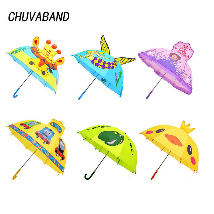 CHUVABAND Promotional Custom Cartoon Cute Design 3D Yellow Duck Umbrella Rainproof Sun Rainy Protection Parasol Animals Umbrella