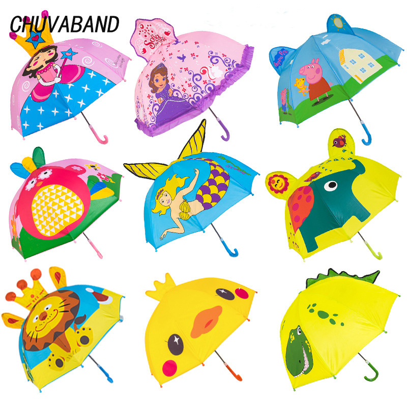 CHUVABAND Promotional Custom Cartoon Cute Design 3D Yellow Duck Umbrella Rainproof Sun Rainy Protection Parasol Animals Umbrella