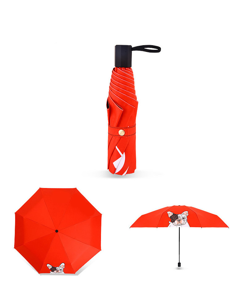 CHUVABAND Promotional Custom Cartoon Cute Print Dog Umbrella Fold Women UV Rainproof Umbrella Parasol Rain Sun Animal Umbrellas