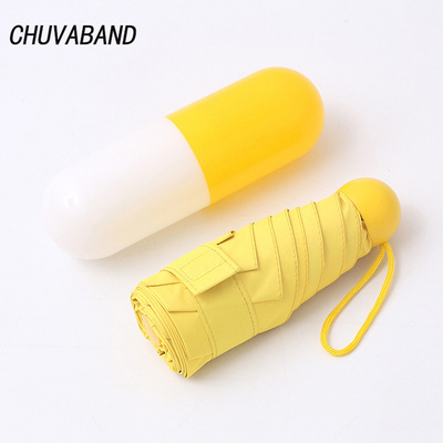 CHUVABAND 19 Inch 6k Women Compact Rain Paraguas 5 Fold Mini Pocket Folding Promotional Gift Custom Print Cheap Capsule Umbrella