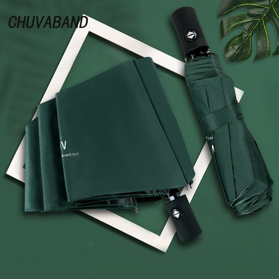 CHUVABAND 21 Inch 8 Bone Sunscreen Anti UV Umbrella Version Of The Forest 3 Fold Umbrella Sun Rain Dual-use Business Umbrellas