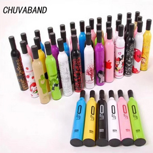 CHUVABAND Promotion Gifts Customized Logo Manual Open Parapluie Foldable UV Protection Adorable 3 Folding Wine Bottle Umbrella