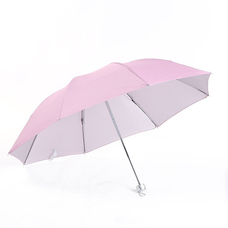 CHUVABAND Three-fold Silver Coating Umbrellas Rain Folding Custom Logo Printing Umbrella For Women Promotional Umbrellas Female