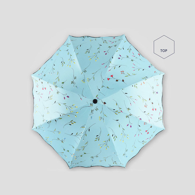 CHUVABAND Anti-ultraviolet and ultra-light sunscreen Flowers Pattern Umbrellas Rain uv 3 Folding Umbrella For Women Designer