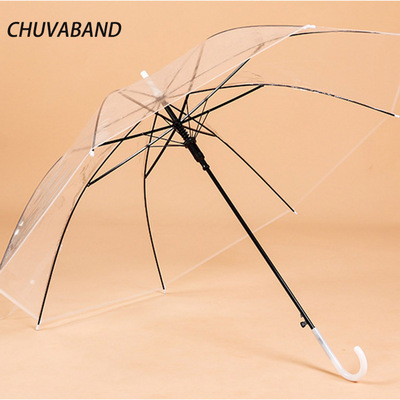 CHUVABAND 21 Inch 8 Bone New Design Straight Golf Promotion Transparent Umbrella Princess Umbrella Clear Umbrella